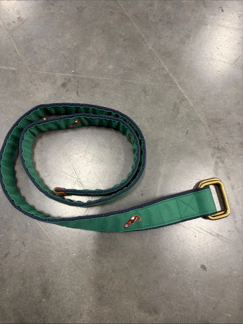 Mens Brooks Brothers D-Ring Ribbon Belt Size medium whimsical squirrel tennis